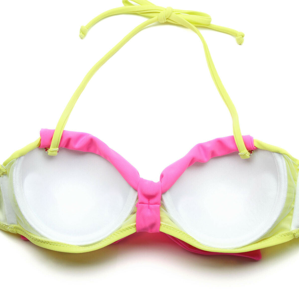 2015 New Sexy Greenish Yellow Bandeau Top Bikini Swimwear With A