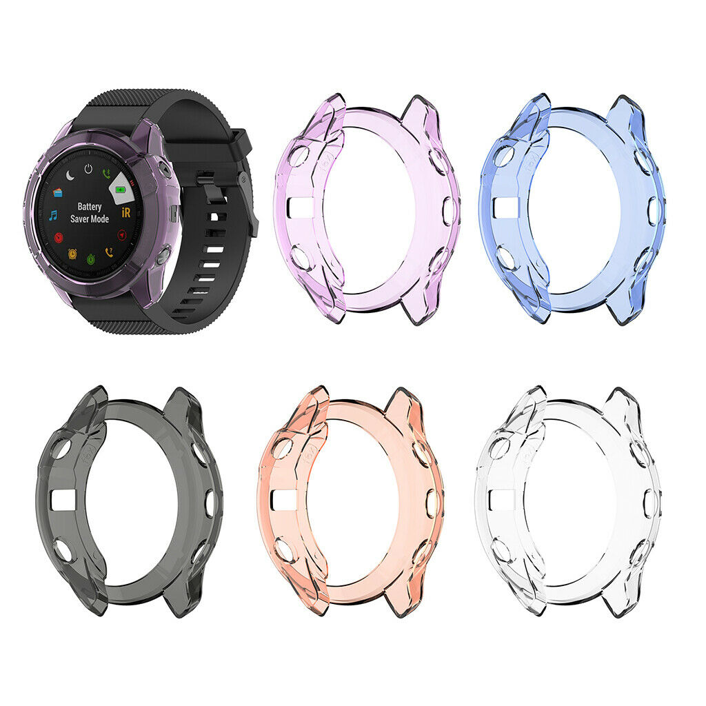 Smart Watch Screen Case Cover Silicone Protector for Garmin Fenix 6X White