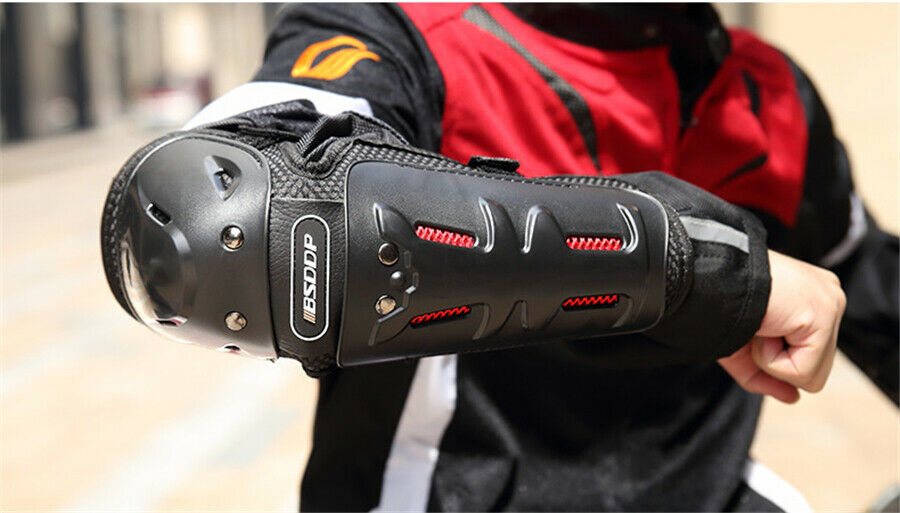 Non-slip 2PCS Knee Pad+2PCS Elbow Pad For Motocycle Bike W/Quick-release Straps