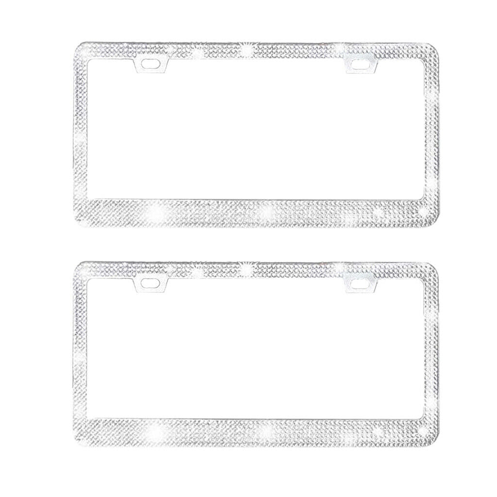 Crystal License Plate Frame Diamond Stainless Steel Rhinestone Handcrafted
