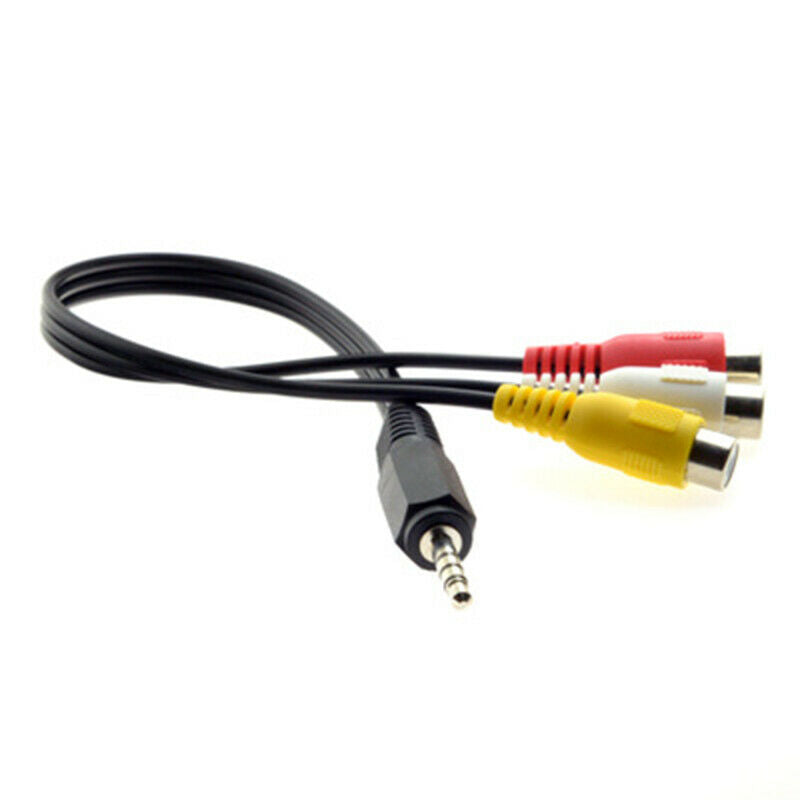 Mini AV Male To 3RCA Female M/F Audio Video Cable Stereo Adapter 3.5.l8