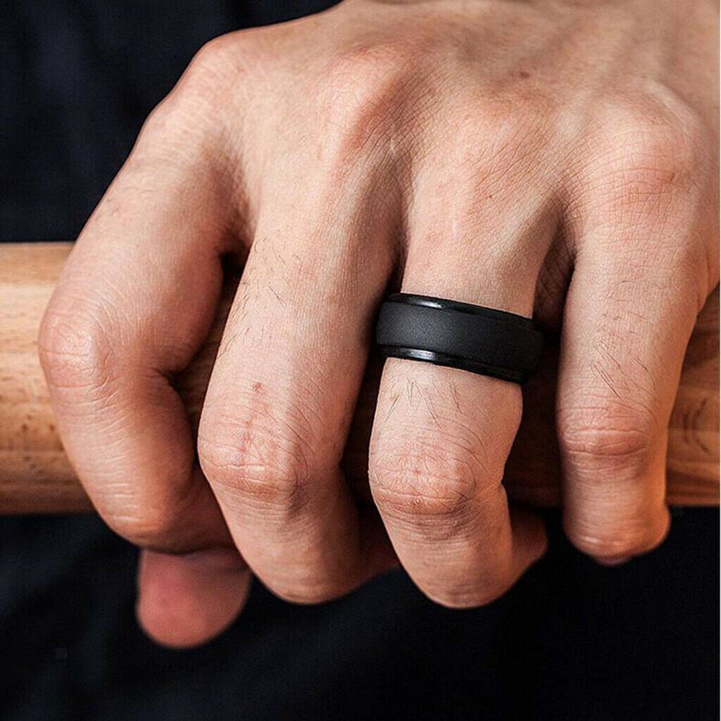 8 Pieces Silicone Rings Men Women Band Sport Rings Outdoor Rings Size 14