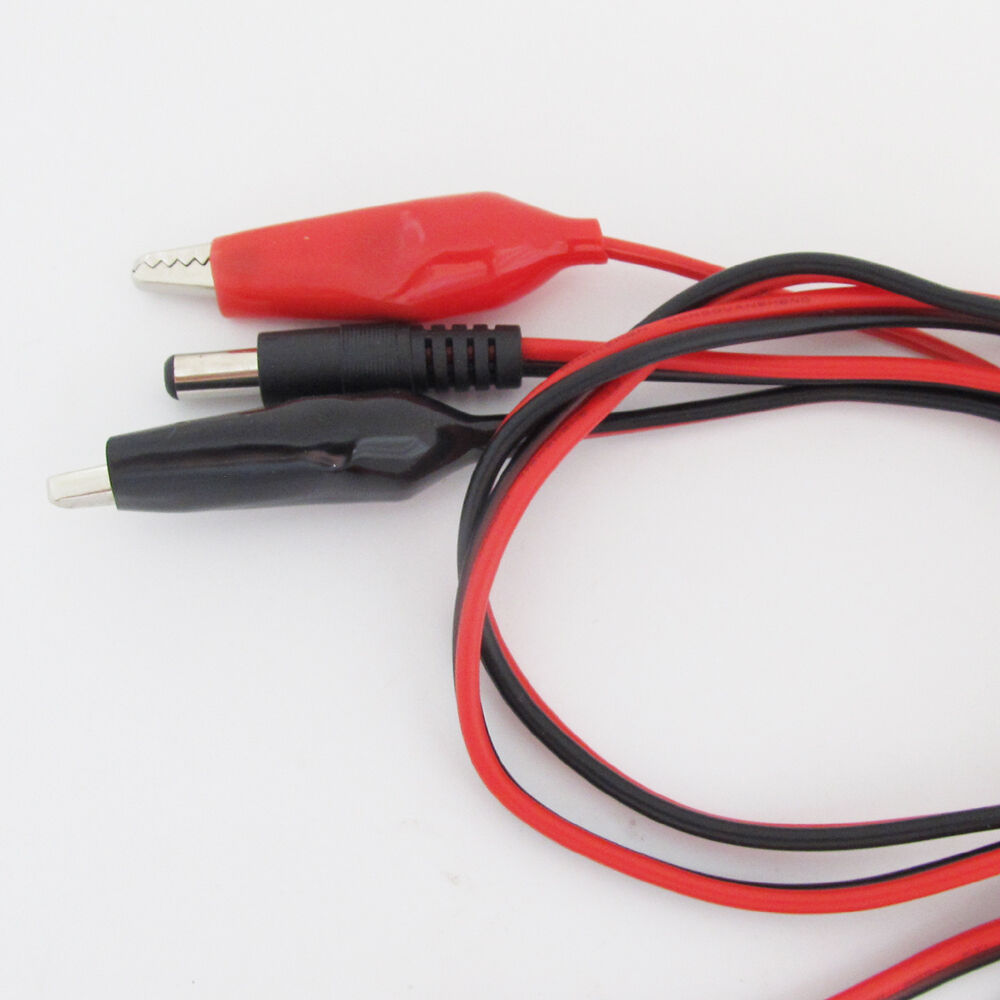 4sets 18AWG 1M 5.5 x 2.1mm DC Power Male Plug to Dual 45mm Alligator Clip Cable