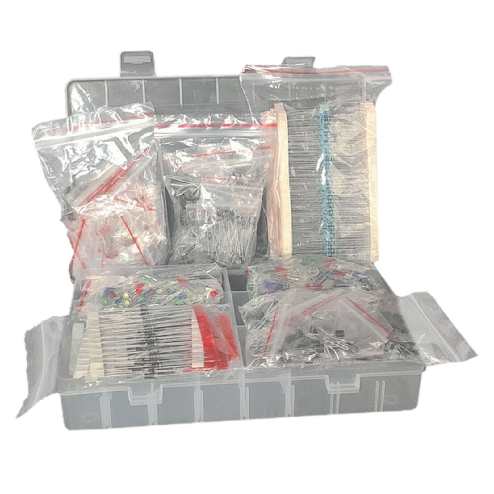 7 Values Metal Film Resistors Assortment LED Diodes Capacitor Transistor Pack