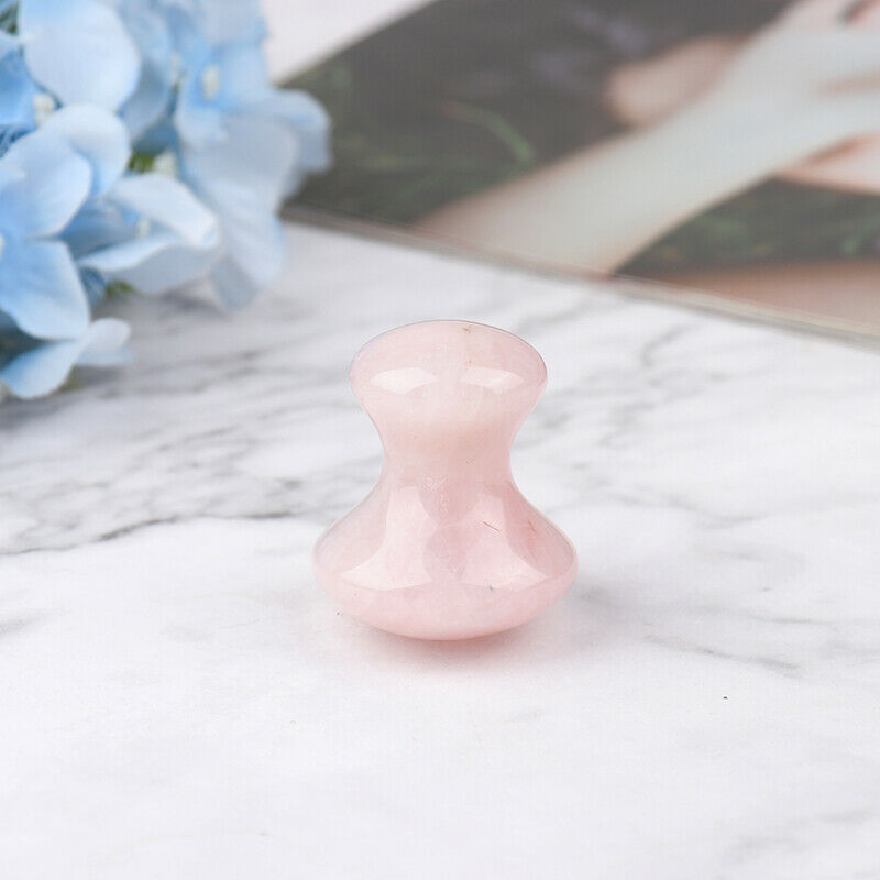 Face Massager Guasha Tool Natural Rose Quartz Mushroom Facial  Foot Acupu.l8