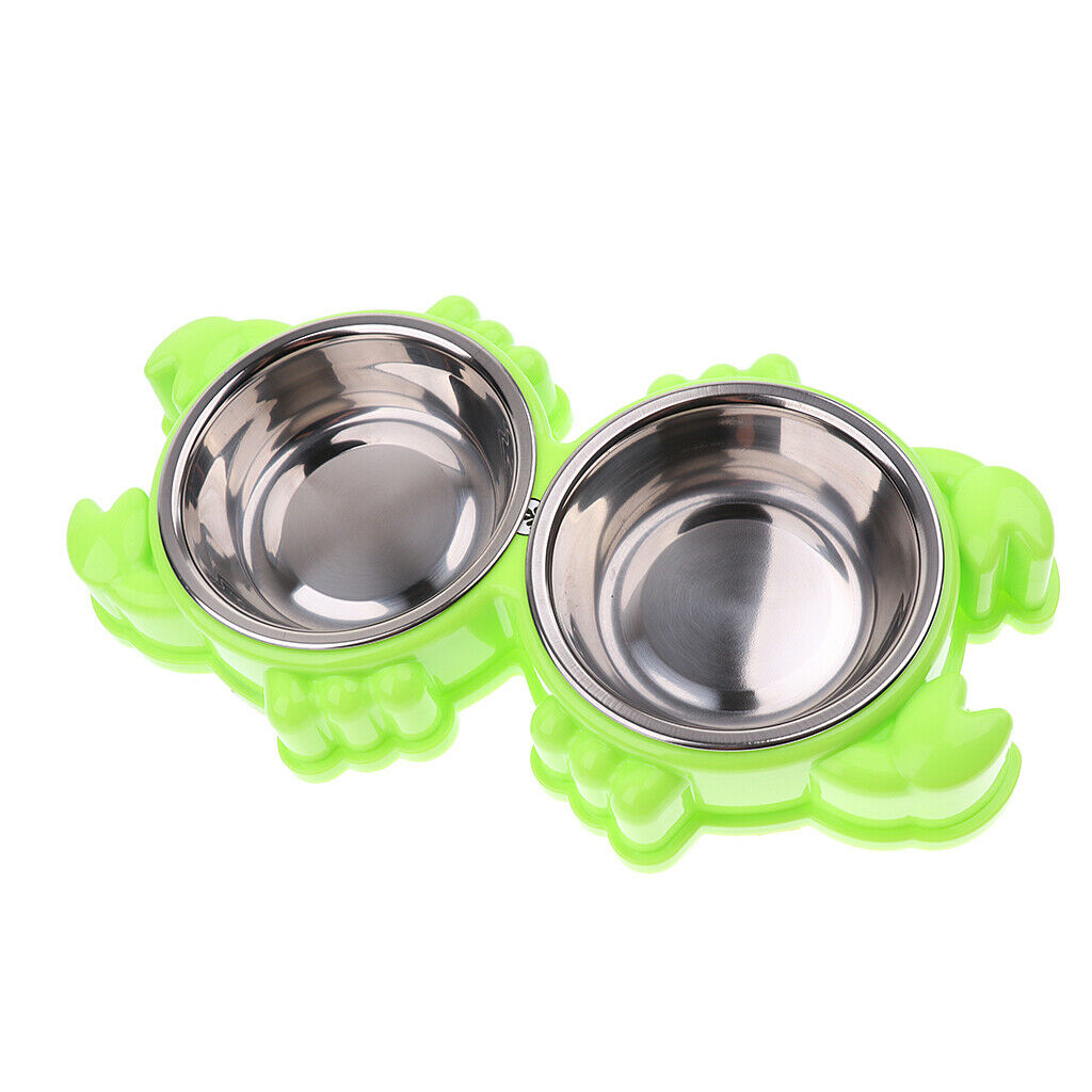 Cat Feeder Dog Anti Skid Bowl Feeding Bowl Dish Container Green Crab