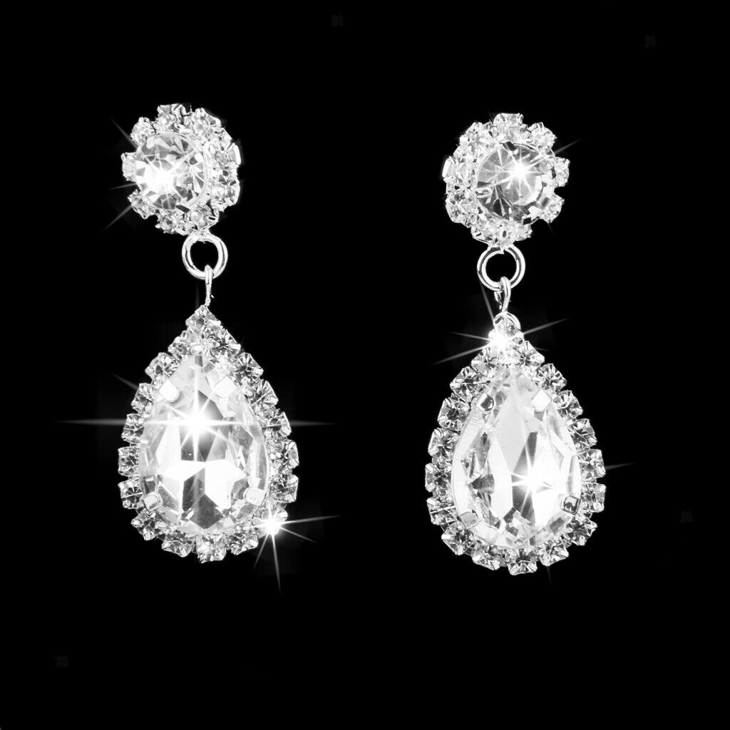 Crystal  Tiara Set + Pendant Necklace Water