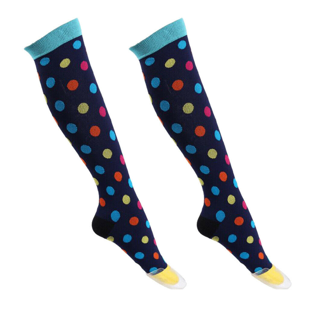 1Pair Knee-High Compression Socks for Men & Women Running Flight Travel L-XL