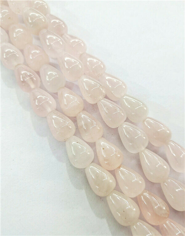 1 Strand 14x10mm Natural Rose Quartz Teardrop Spacer Loose Beads 15.5" HH7854