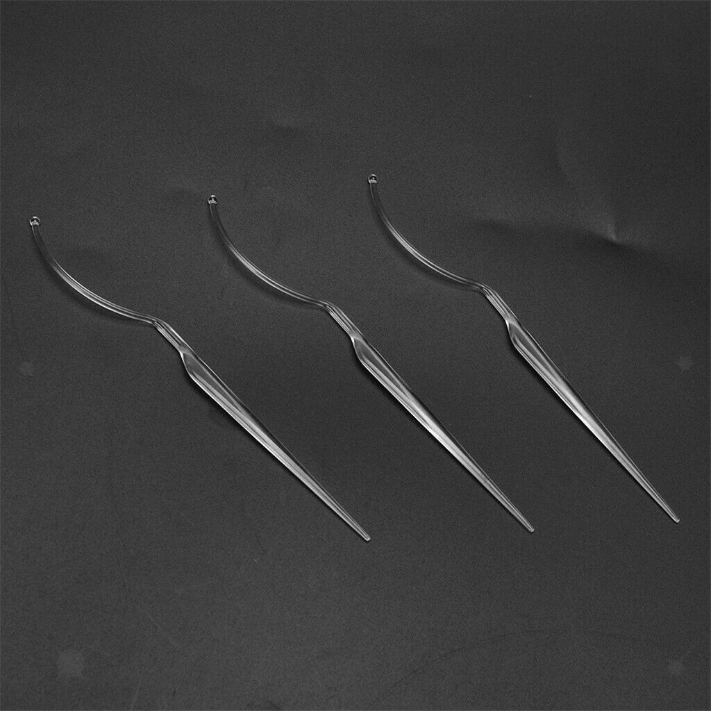 3x Eyelash Fitter Display Wand Stick Eyelash Extensions Grafting Tools Clear