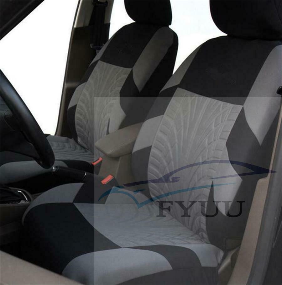 2PCS Embroidery Car Seat Covers Set Universal Most Brand Vehicle Interior