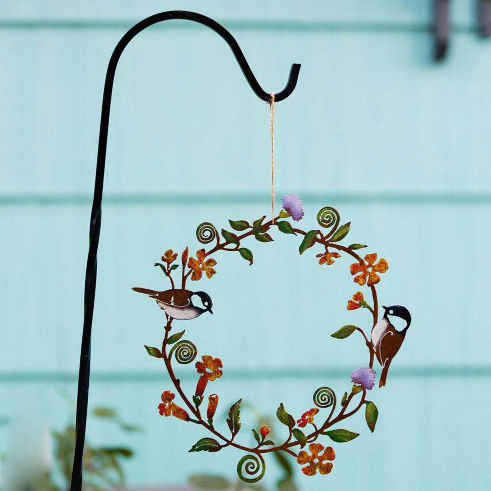 Metal Wreath Decor Front Door Window Wall Hanging Home Wedding Decoration