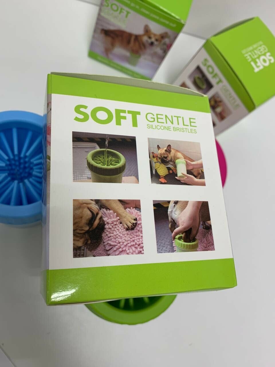 Soft gentle silicon bristles. Paw cleaner for your dogs and cats. clean pet.