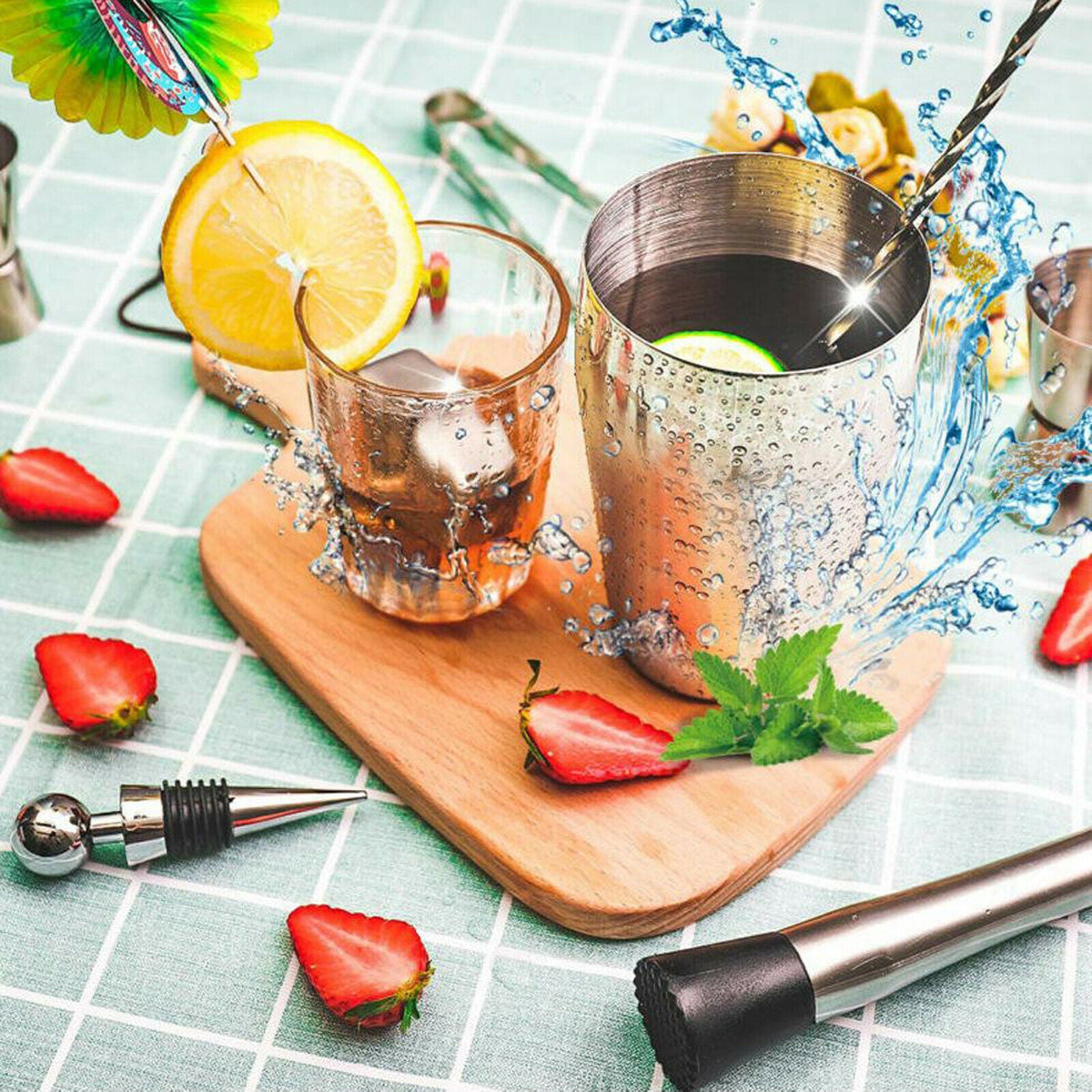 Bartender Kit, 14 Piece Cocktail Shaker Set Stainless Steel