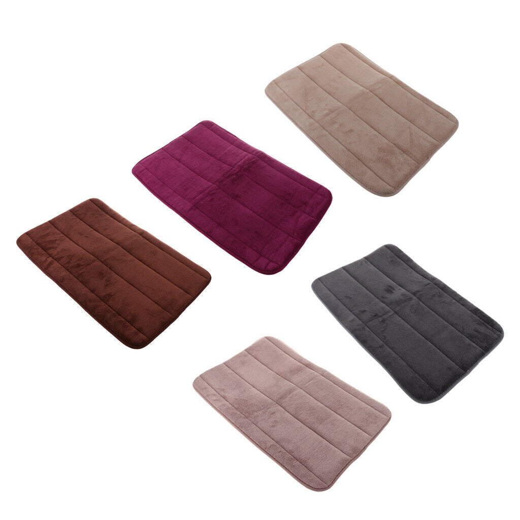 Memory Foam Bath Mat Non Slip Absorbent Bath Rug Carpet Dark coffee 40X60cm