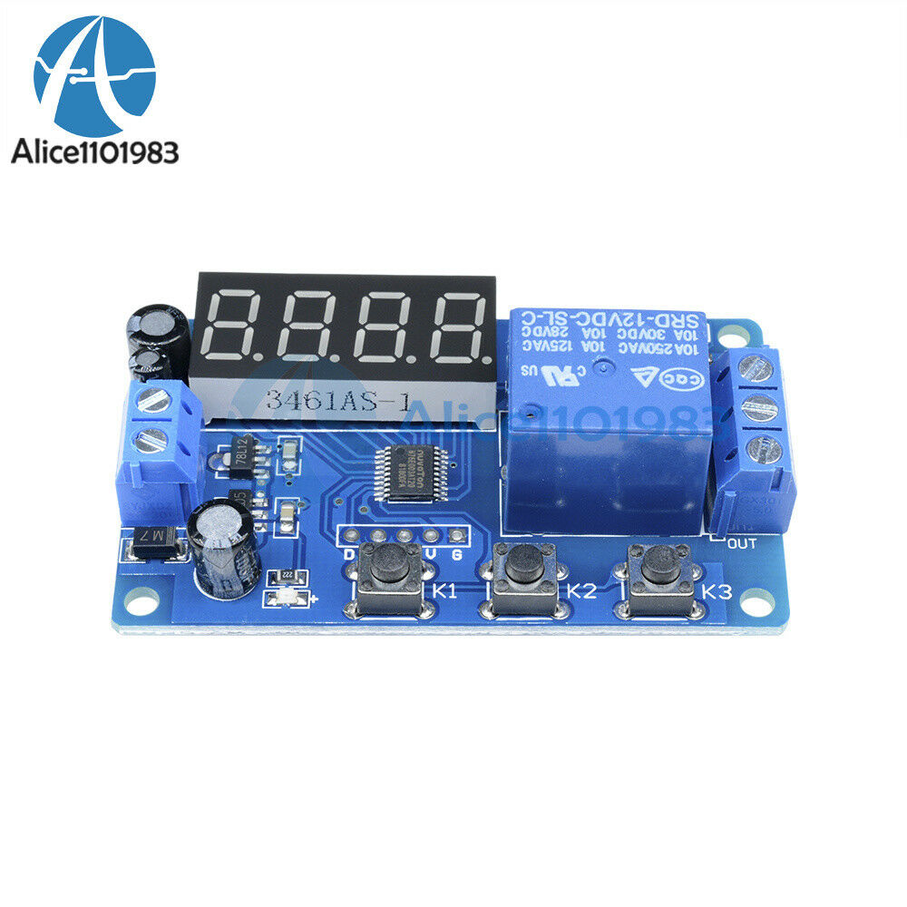 DC12V LED Display Digital Delay Relay Timer Control Switch Module PLC Automation