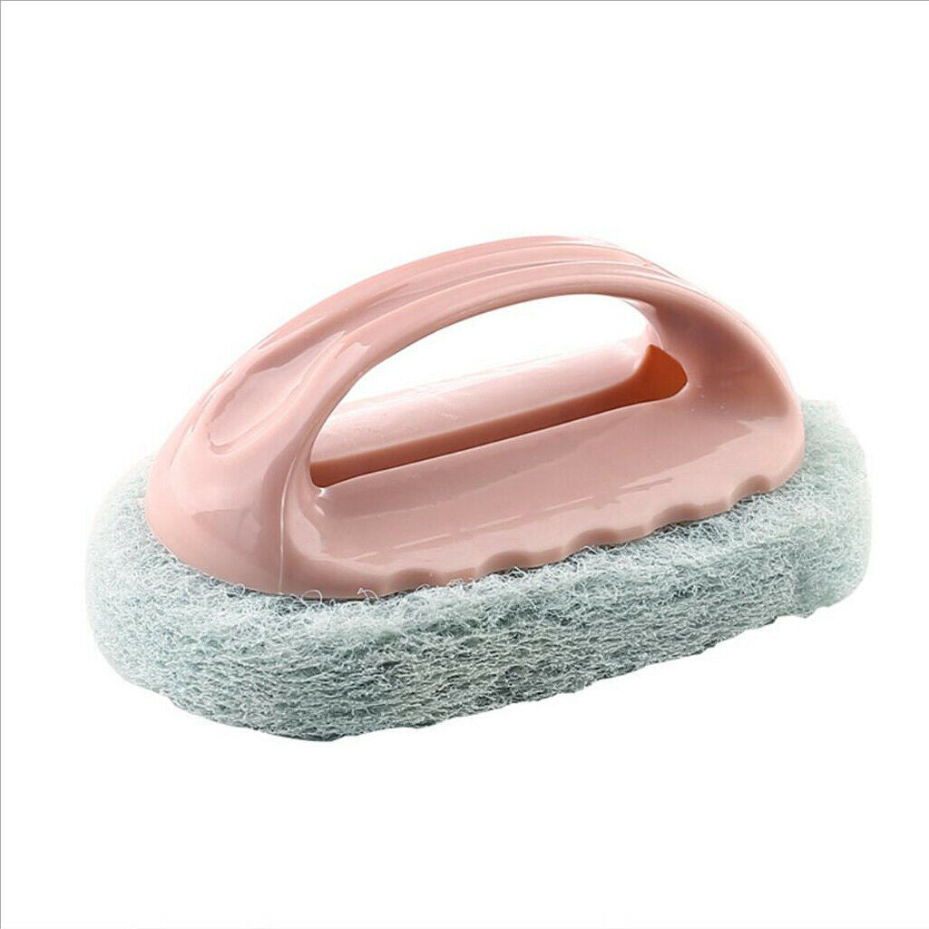 3pcs Kitchen Sink Scrubing Pad Sponge w/ Handle Bathroom Dirt Cleaning
