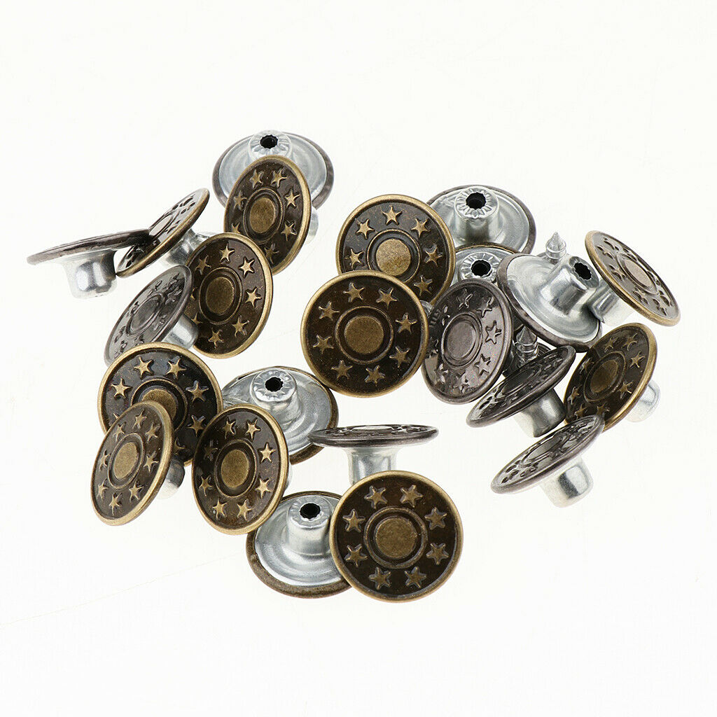 50 Sets of Jeans Buttons to Knock in Without Sewing