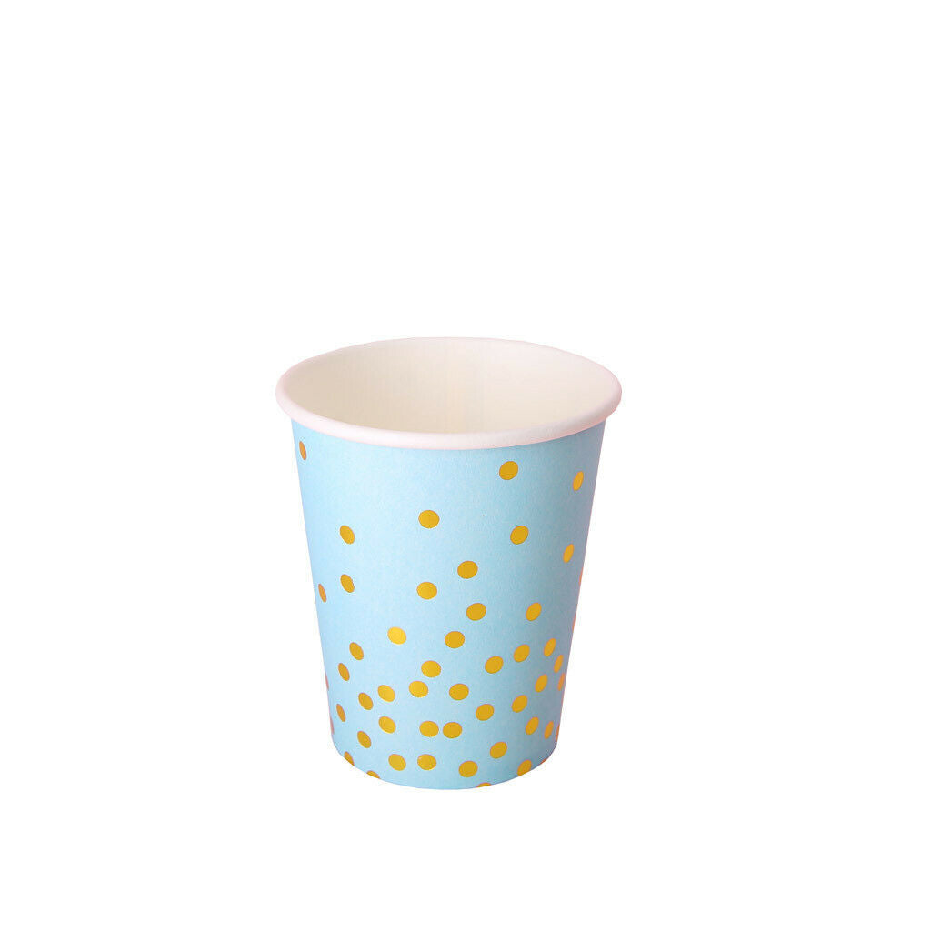 20pcs Dot Disposable Paper Cups Set - Cut Pink and Blue Cups with Dots for Baby