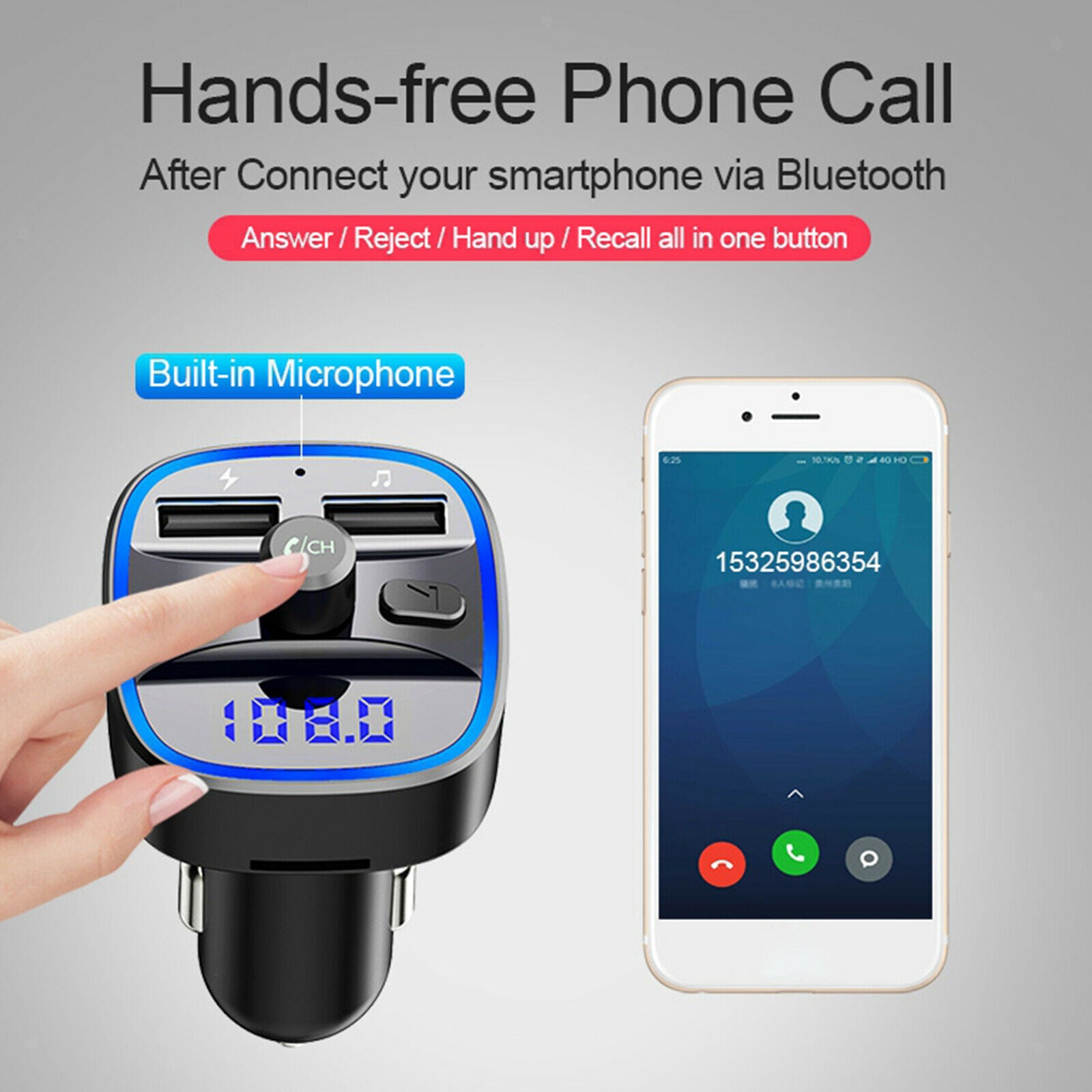 Wireless Car MP3 Player FM Transmitters Multifunction Hands-Free Calling