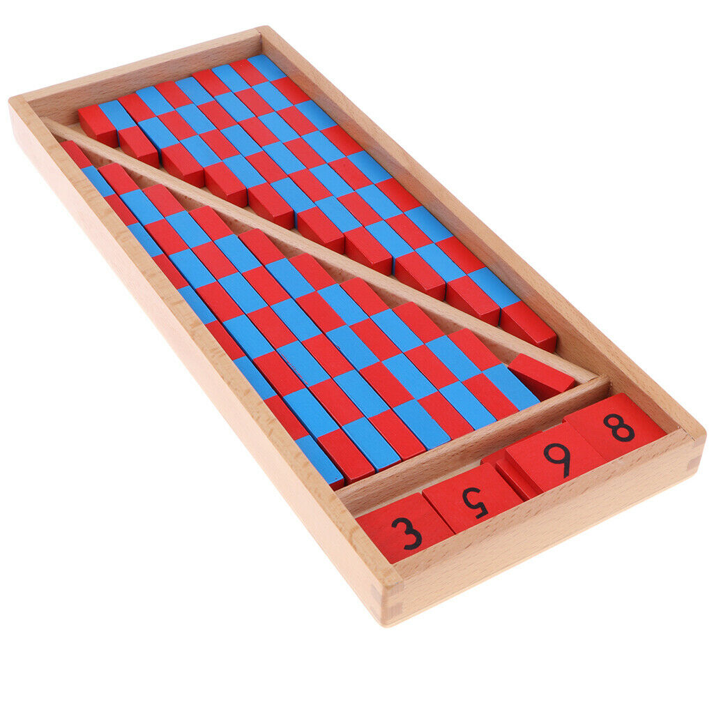 Montessori Small Number Numerical Rods with Number Tiles - Non-Toxic & BPA Free