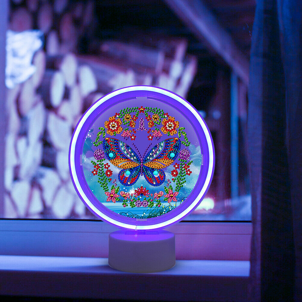 Butterfly DIY Special Shaped Drill Diamond Painting LED Decor Night Light @