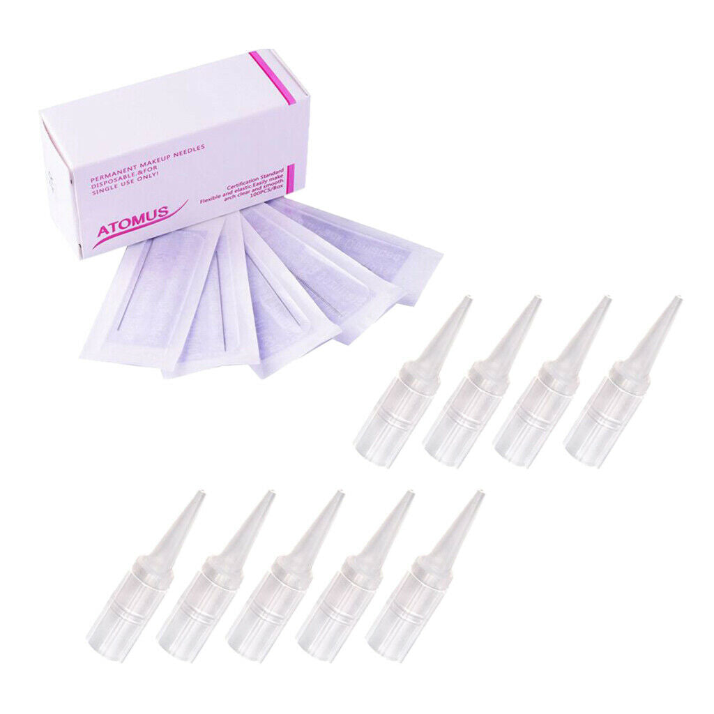 100Pcs   Permanent   Makeup   Eyebrow   Tattoo   Machine   Disposable   3R
