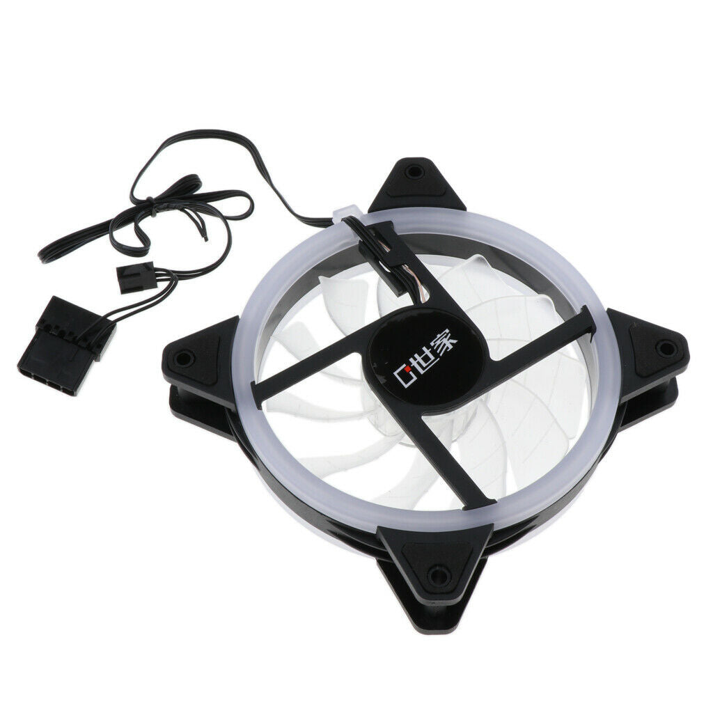 3Piece 12CM 12V DC 4-Pin/3-Pin LED Cooling Fan for Computer Case, Low-Noise