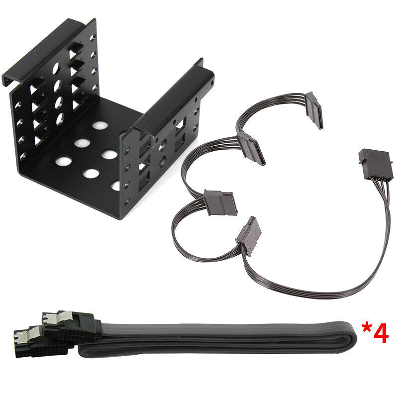 2x Metal 4-Bay 2.5" SSD HDD Hard Drive Caddy Bracket Rack Kit Spare Parts