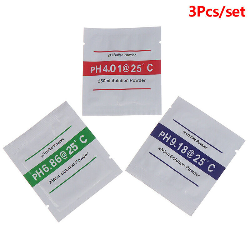 3Pcs PH Buffer Measure Calibration Solution ph4.00/ 6.86 /9.18 Calibration Poi W