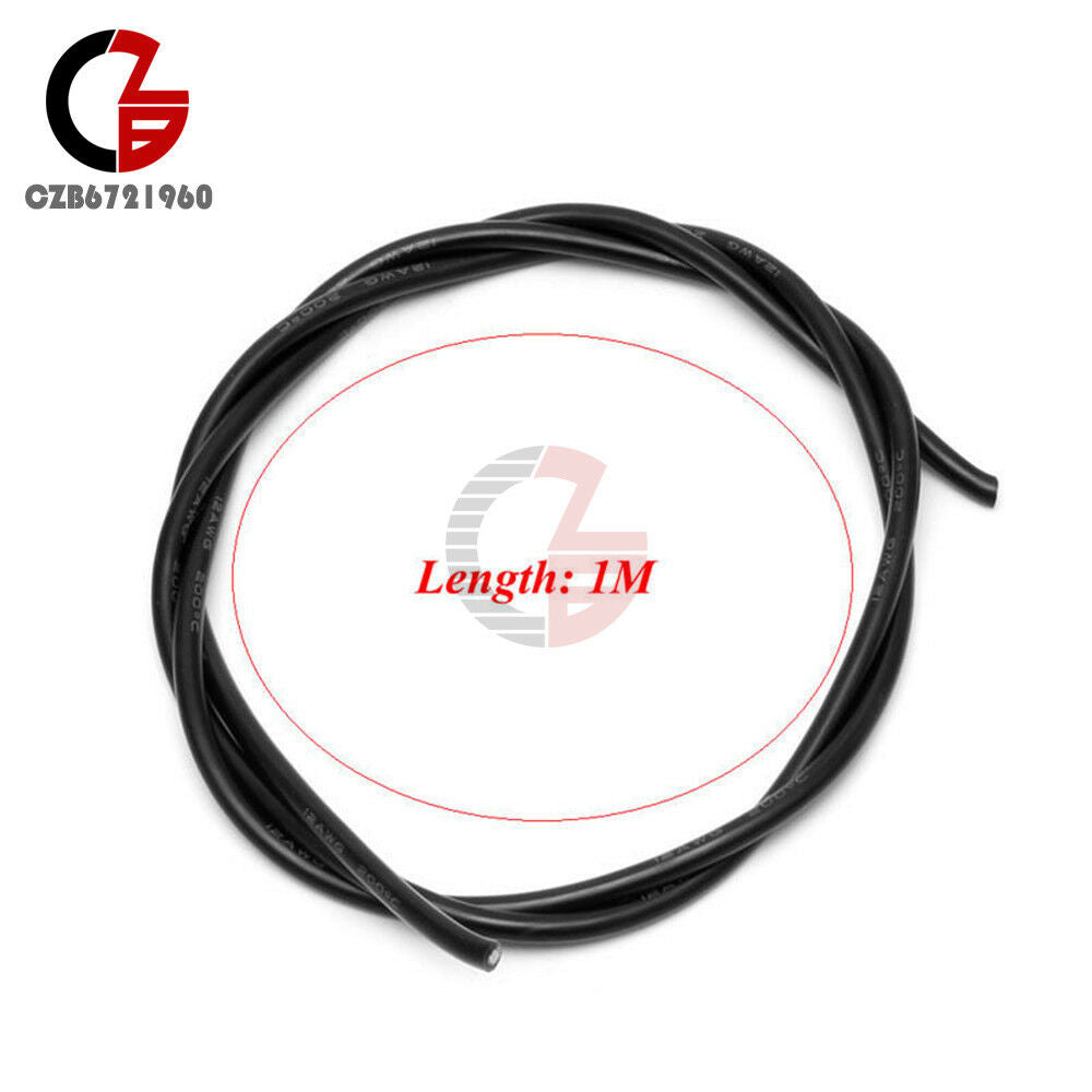Red + Black 12AWG Gauge Wire Silicone Flexible Copper Stranded Cable for RC