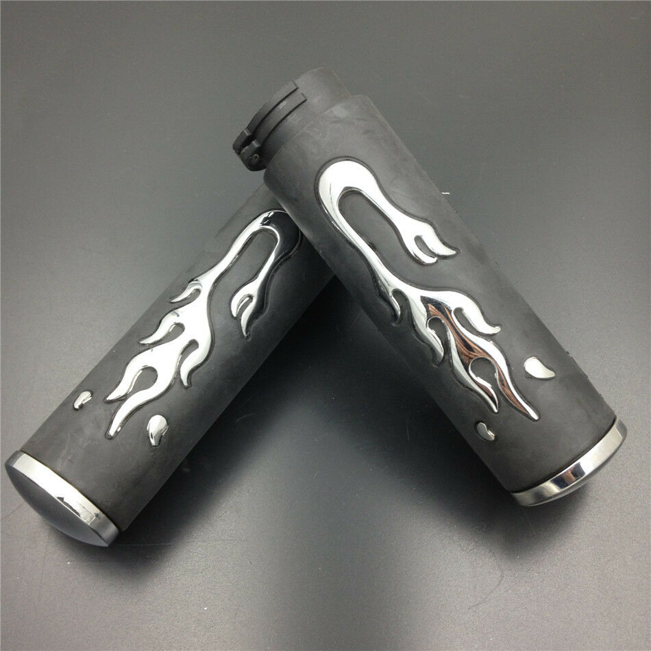 1" 25mm Aluminum&Rubber Flame Hand Grip Motorcycle Dirt Pit Bike Handlebar Grip