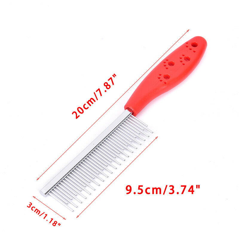 Pet Dog Cat Metal Double Row Teeth Brush Grooming Hair Comb Rake Tool Useful IE