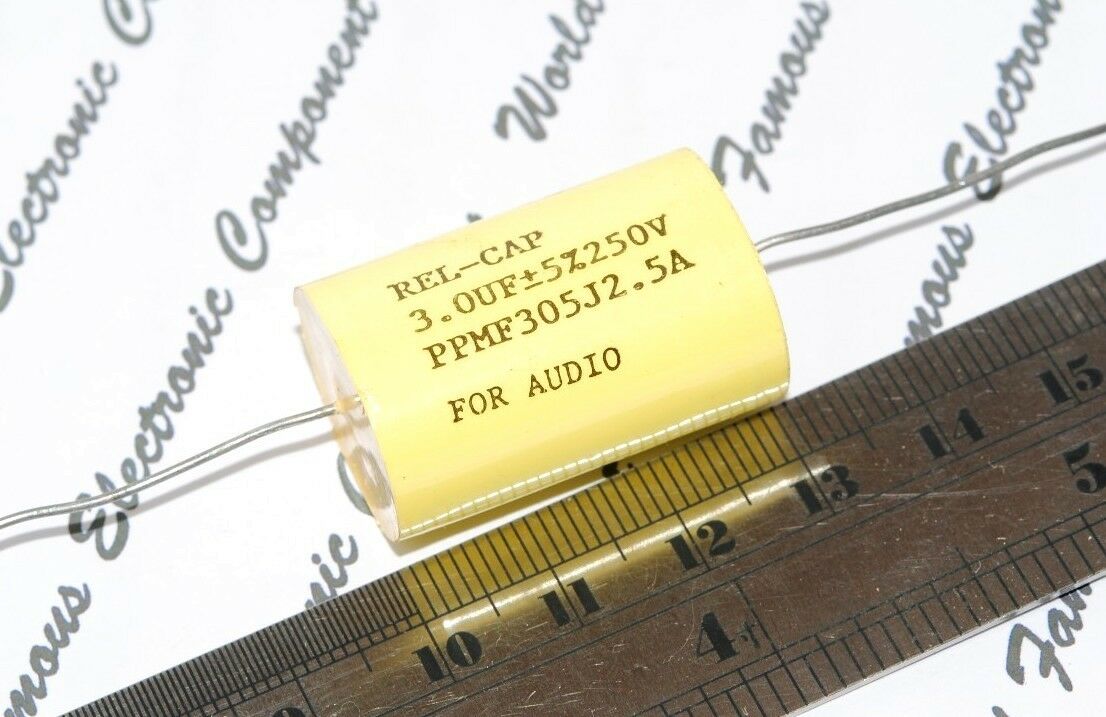 1pcs - REL-CAP PPMF 3uF (3µF) 250V 5% Axial Capacitor - PPMF305J2.5A FOR AUDIO