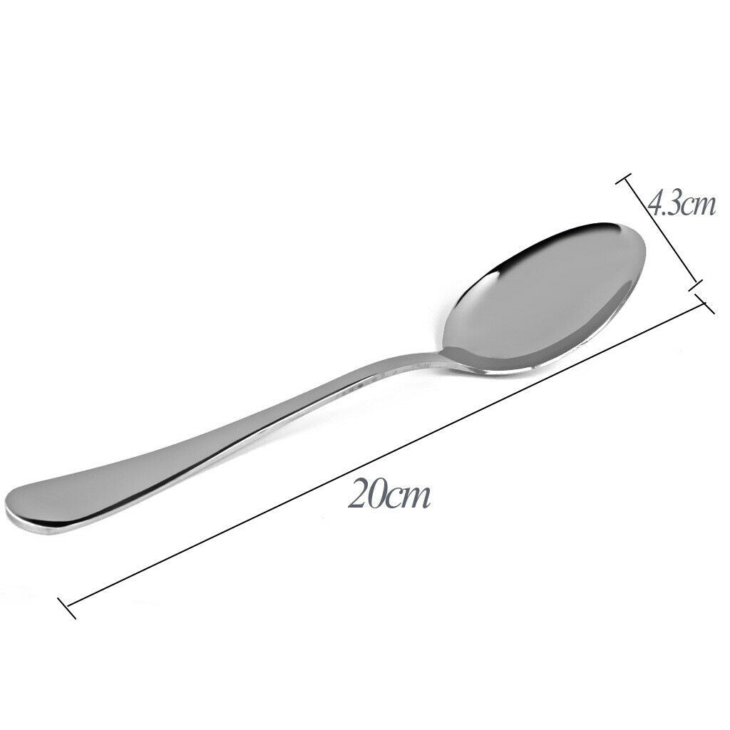 Magideal Long Handle Stainless Steel Soup Dining Spoon for Kitchen Tableware