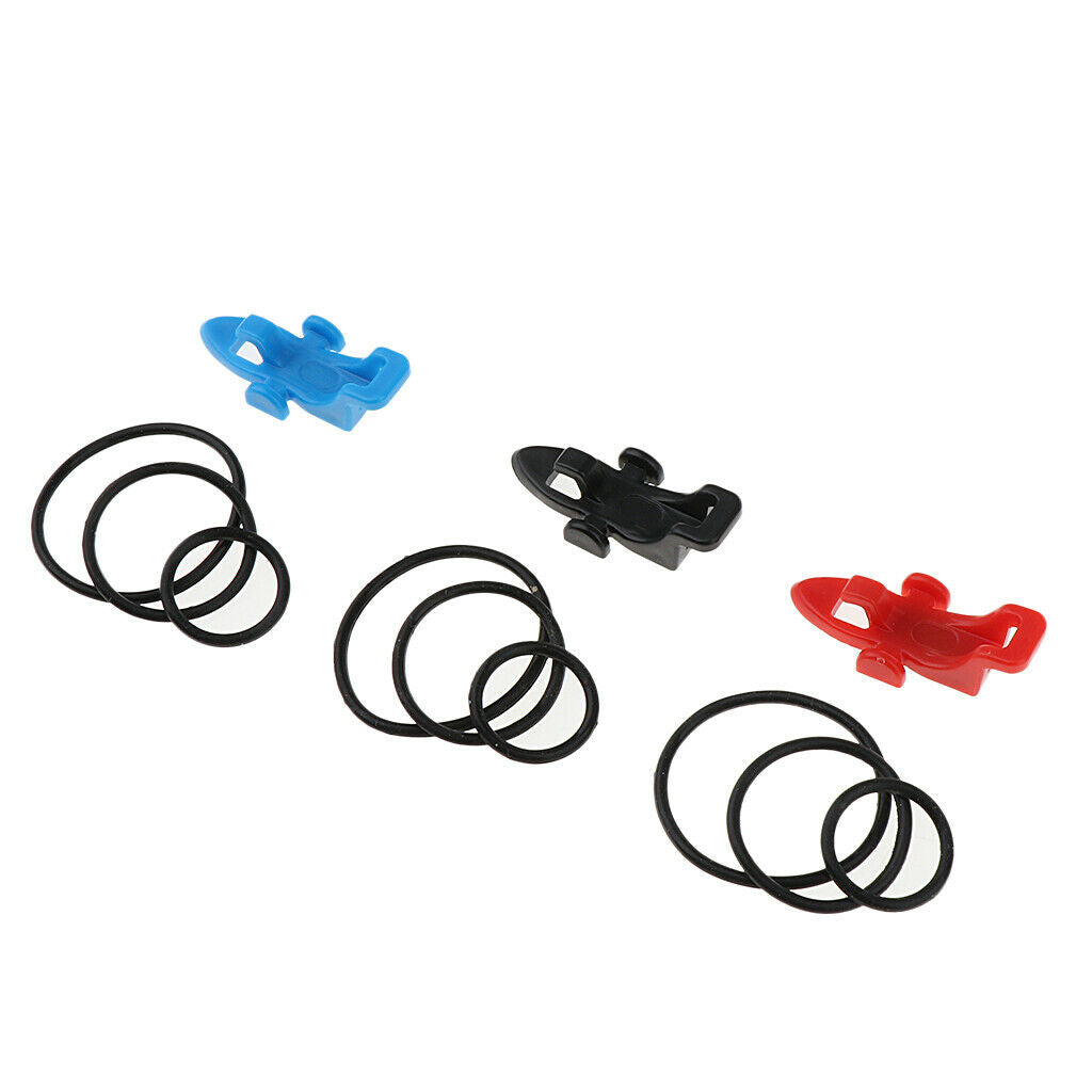 3x FISHING ROD POLE HOOK KEEPER HOLDER WITH RUBBER RINGS ADJUSTABLE
