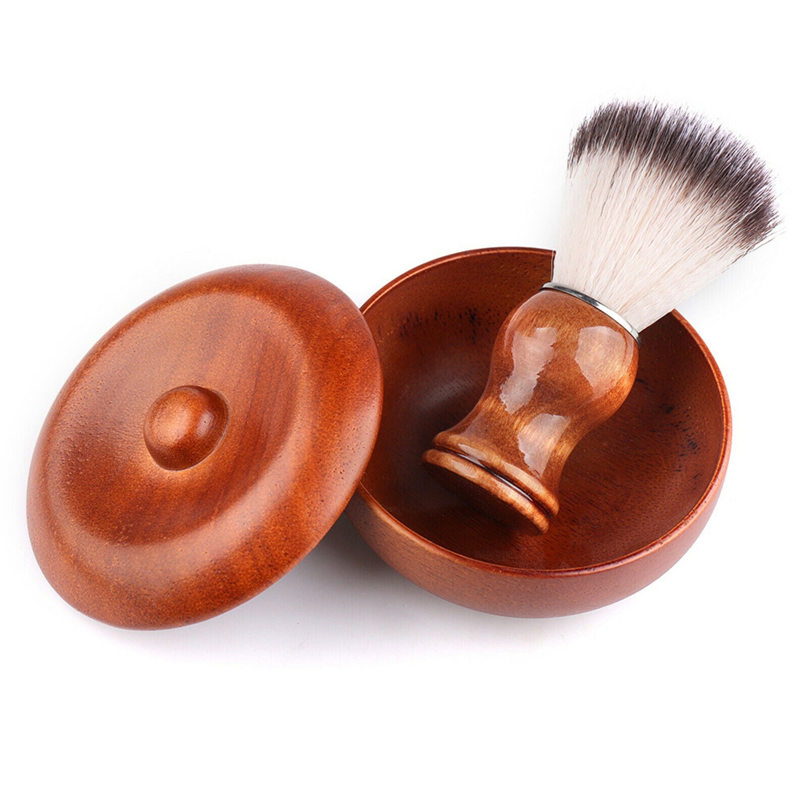 Wooden Shaving Soap Bowl Lathering Shave Soap Beard Care Face Cleaning