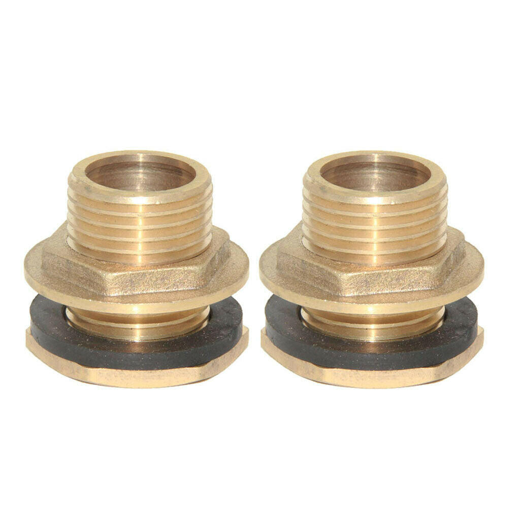 2x Brass Water Tank Hose Connector Faucet Fittings Cistern Hose Adapter