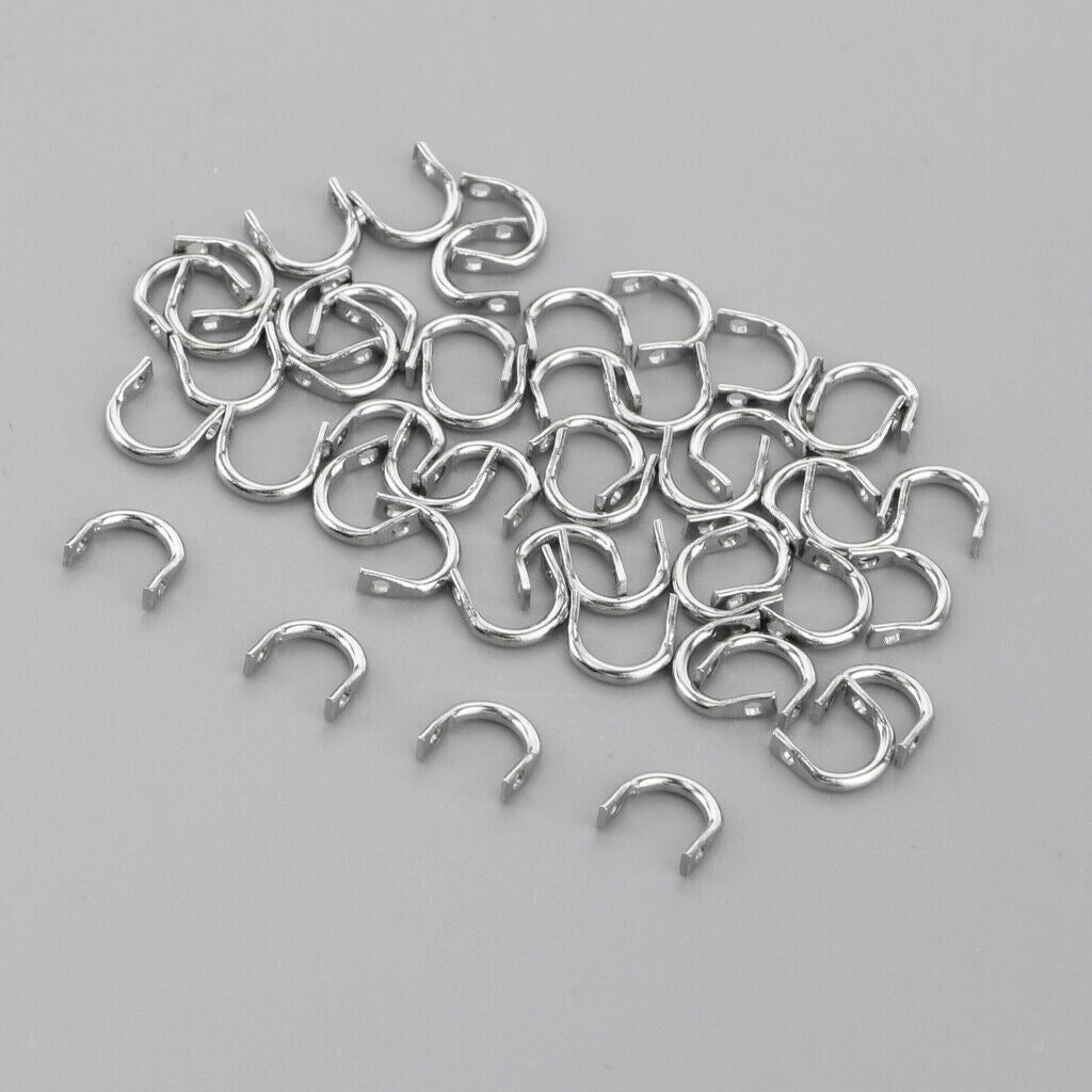 50 Pieces S + 50x L Fishing Spoons Blades Spinner Folded Clevises for Lure