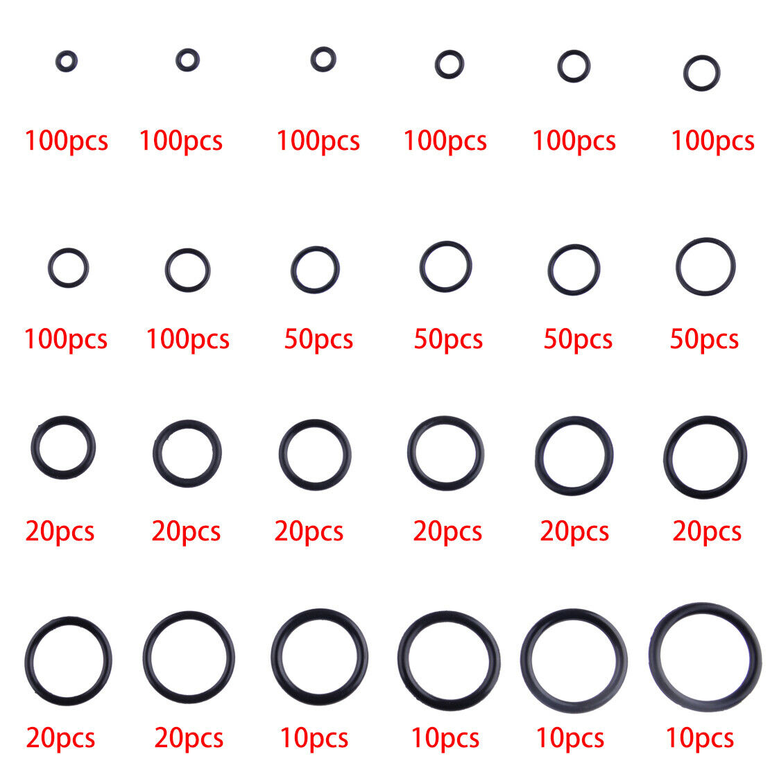 1200Pcs Car 1.5mm 2.4mm 3.1mm O-Ring Seal Washer Gasket Assortment Kit