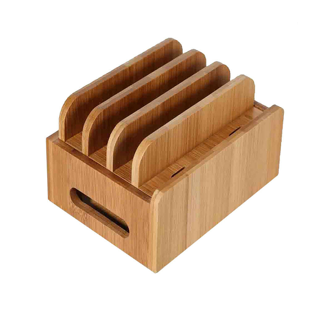 Multi Device Bamboo Charging Station & Organizer for Phone,Laptops,Tablets