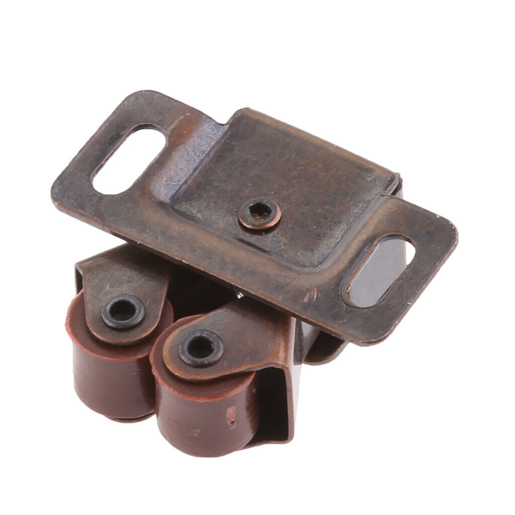 2xCabinet Cupboard Furniture Door Magnetic Catch Stopper Roller Latch_Bronze