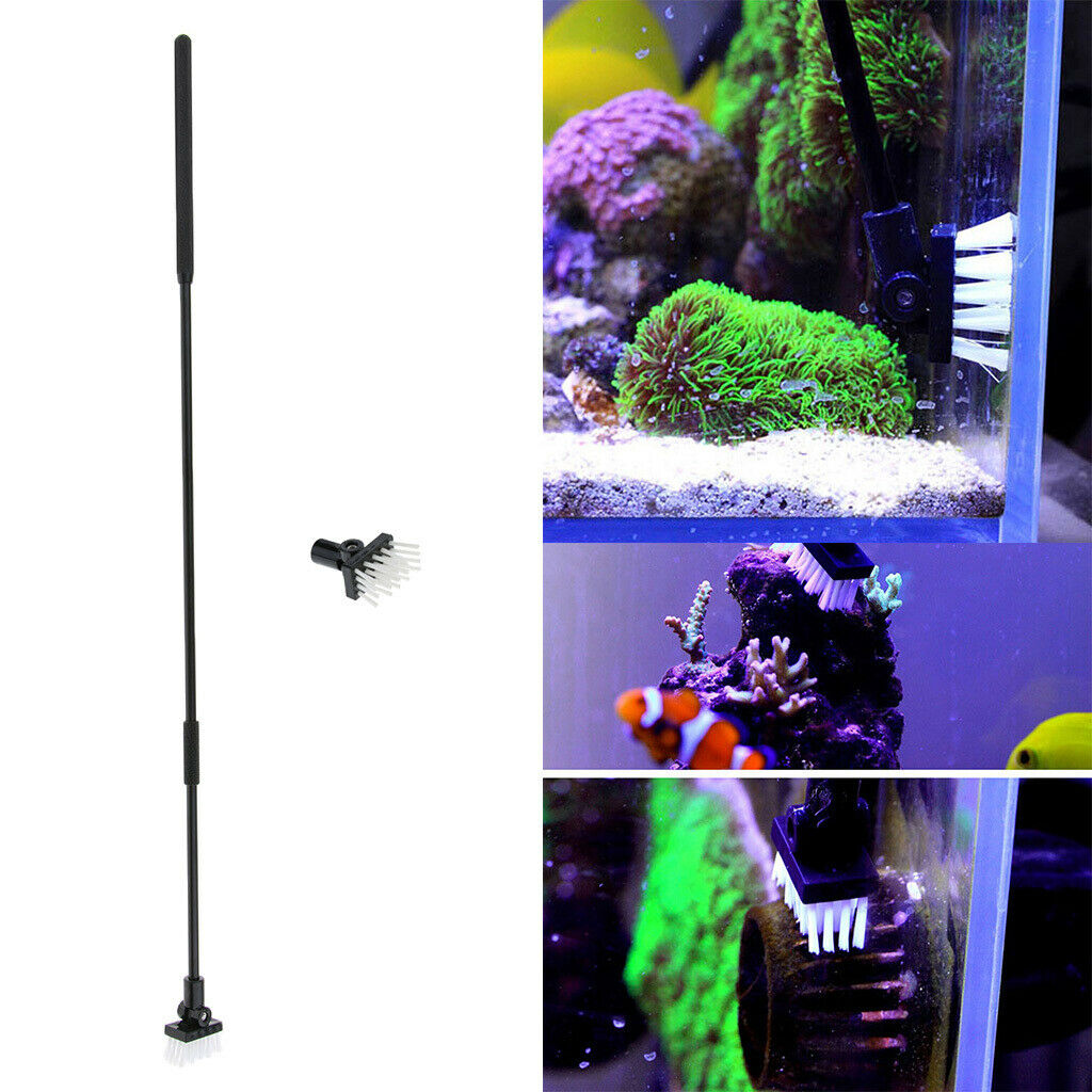 Adjustable Handle Length Aquarium Fish Tank Brush Cleaner 1 Set