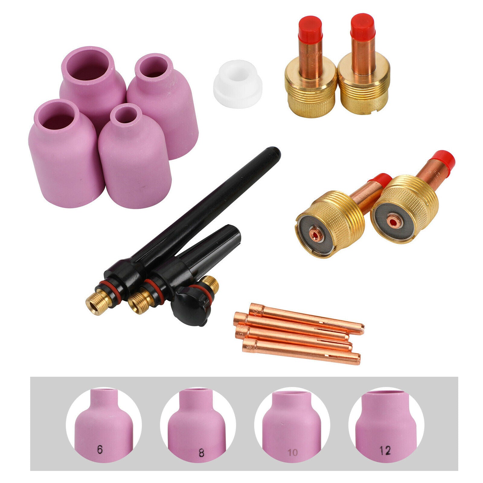 16Pcs Tig Welding Gas Lens Accessory Kit .020~1/8 For Torch 17/18/26 T7