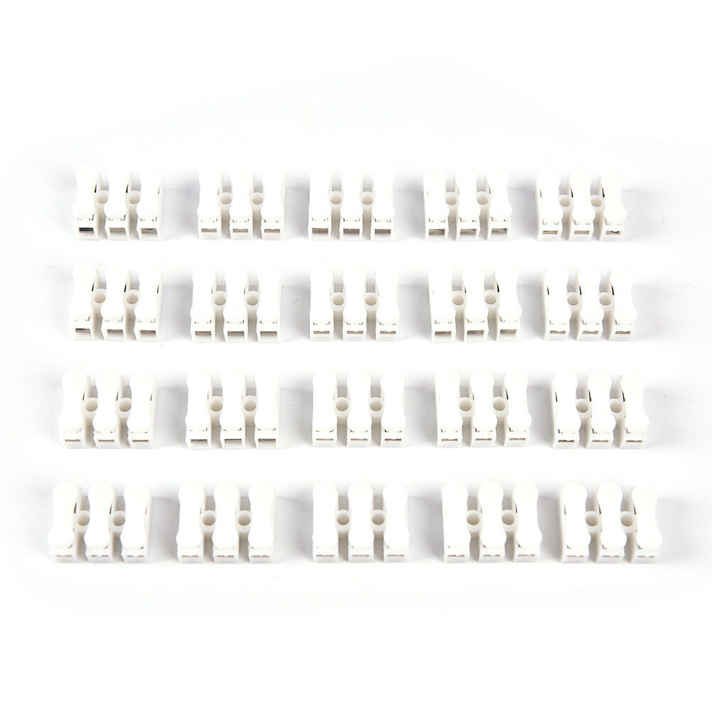 20x Self Locking mini 3Pin Cable Connectors Quick Splice Lock Wire Terminal  SJ