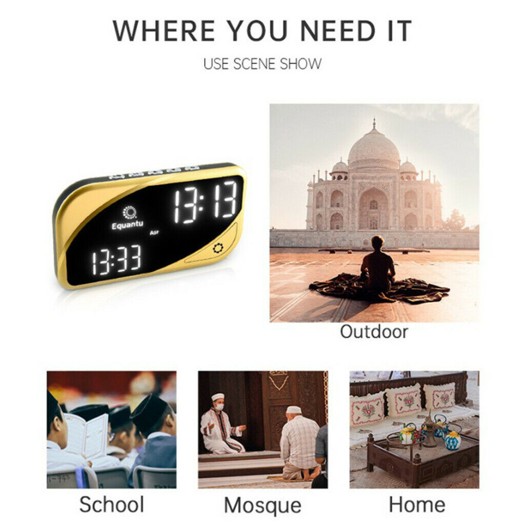 Smart Islamic Azan Clock Worldwide Prayer Counter Islam Pray USB Alarm Clock