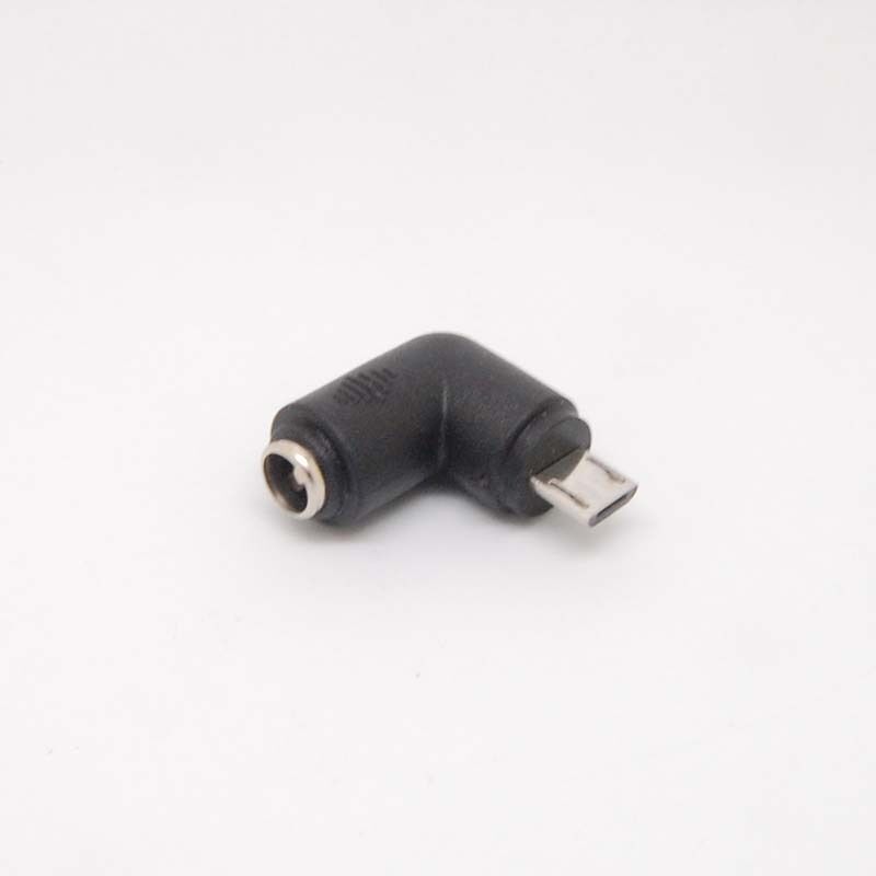 90 Degree DC 5.5x2.1mm Female Converter To Micro USB Male Adapter Connector