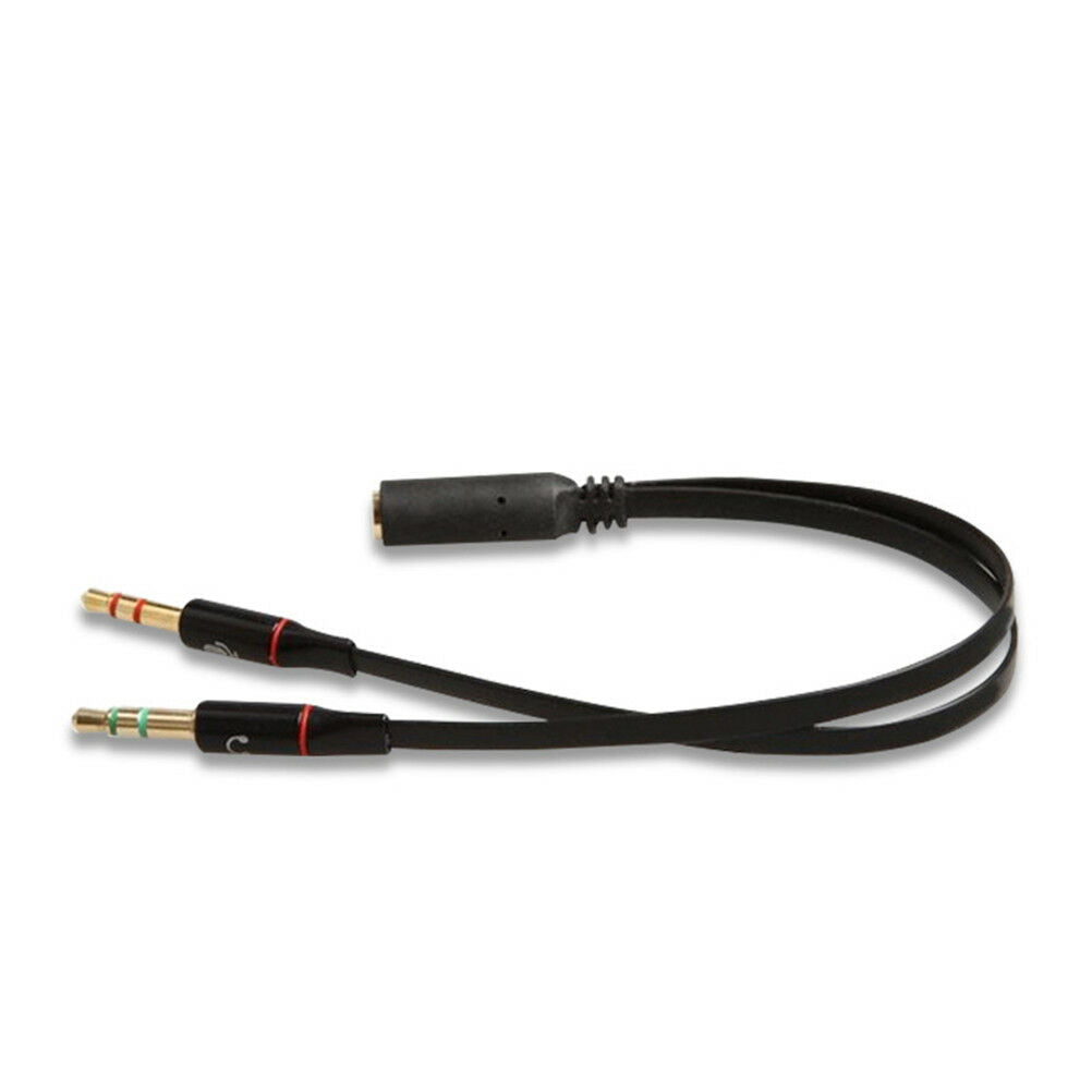 Y%Splitter 1 Female to 2 Male 3.5mm Mic Stereo Audio Adapter Audio Cable .l8