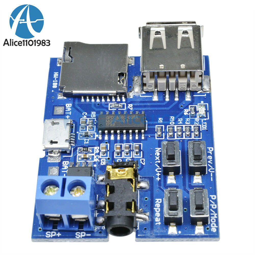 2Pcs TF/U Disk MP3 Format Decoder Board Amplifier Decoding Aaudio Player Module
