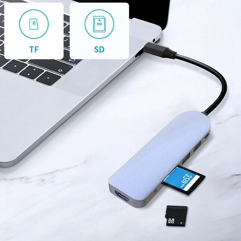 Type C 7-In-1 Hub USB 3.0 Multi USB C Docking Station Laptop Switch MI for MacK8